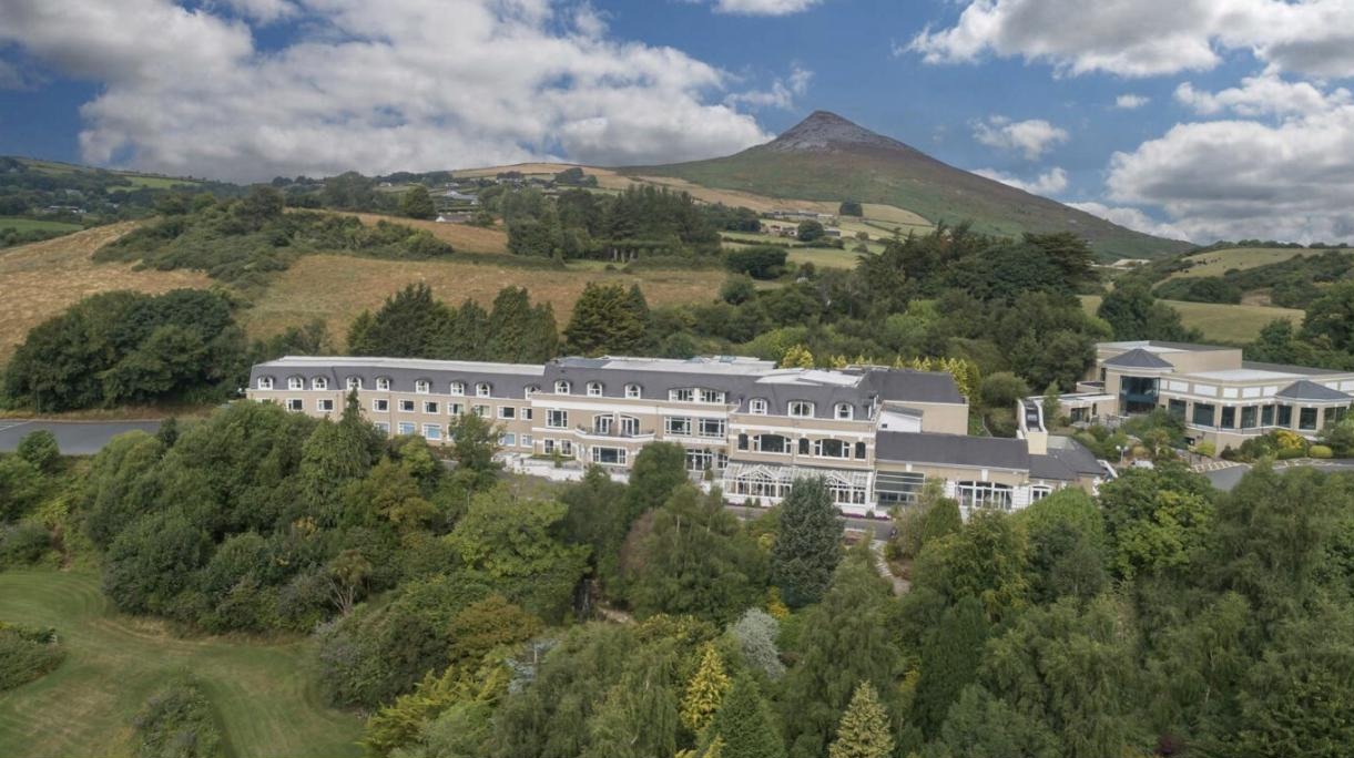 Glenview Hotel - Aerial exterior, Great Sugar Loaf backdrop